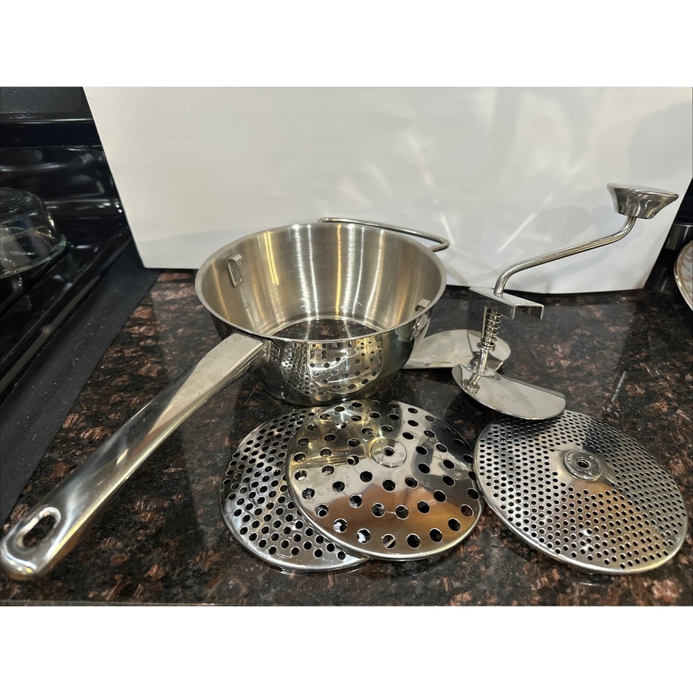 All-Clad Food Mill Stainless Steel 3 interchangeable disks